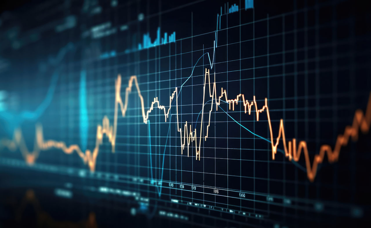 Stock market and trading digital graph