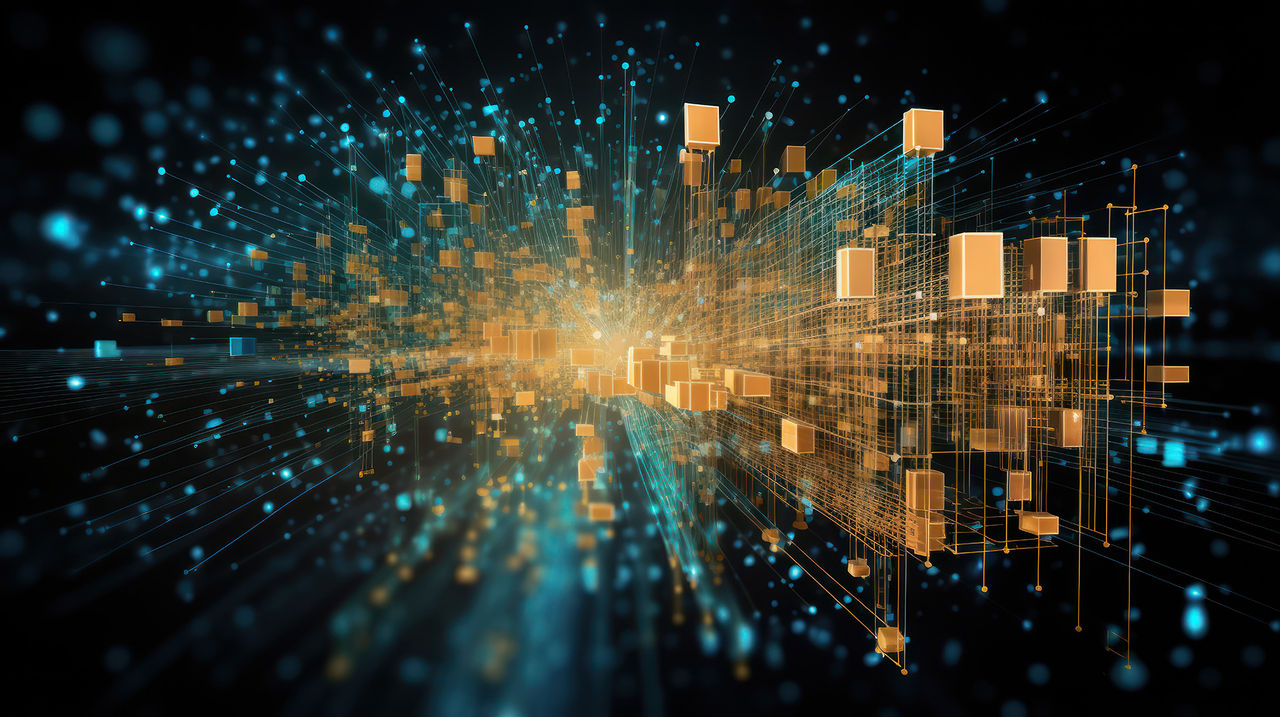 Big Data Integration in Abstract Beautiful Digital World